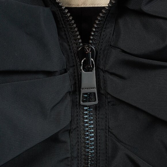 Burberry Roemead Black Allover Ruched Zip Coat - Picture 5 of 13
